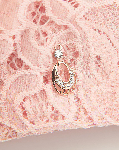 女款黛粉色刺绣大罩杯背心式薄棉杯文胸