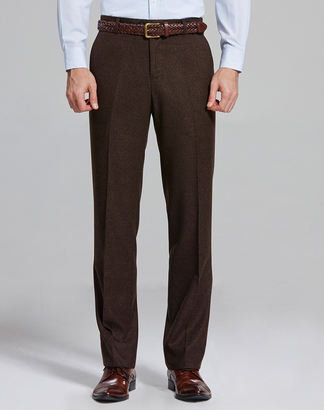 咖啡色经典时尚西裤