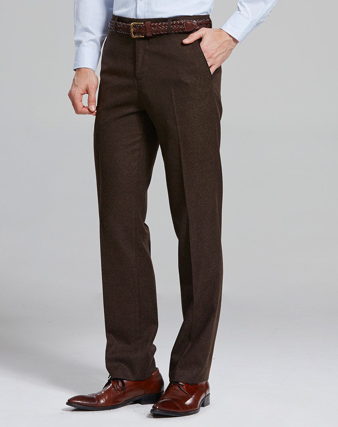 咖啡色经典时尚西裤