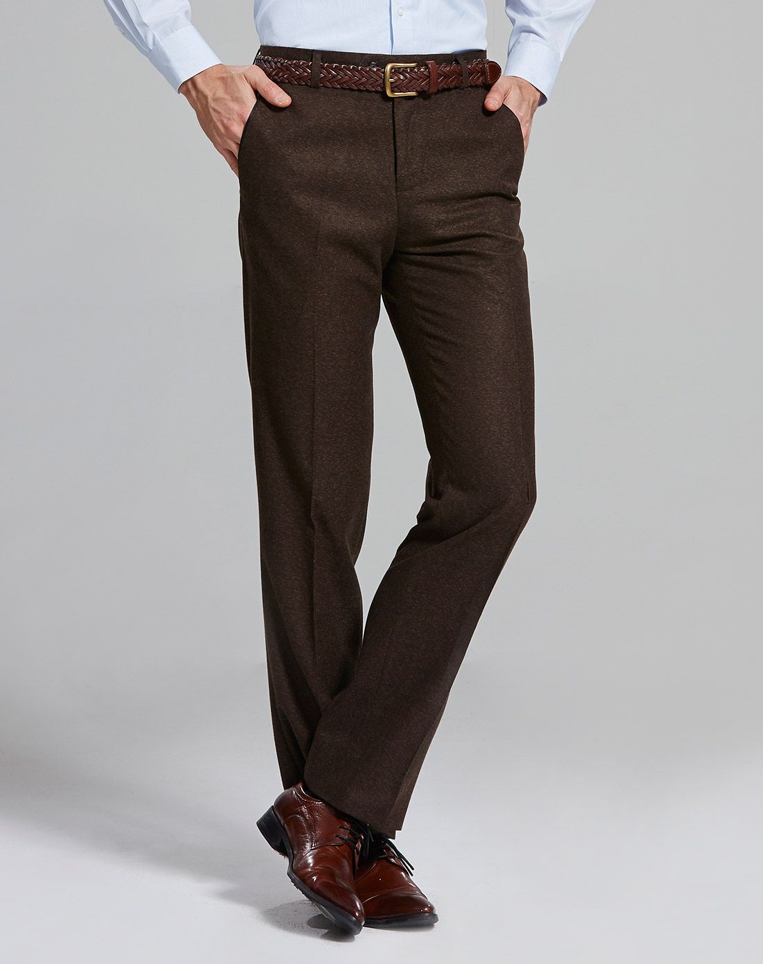 咖啡色经典时尚西裤