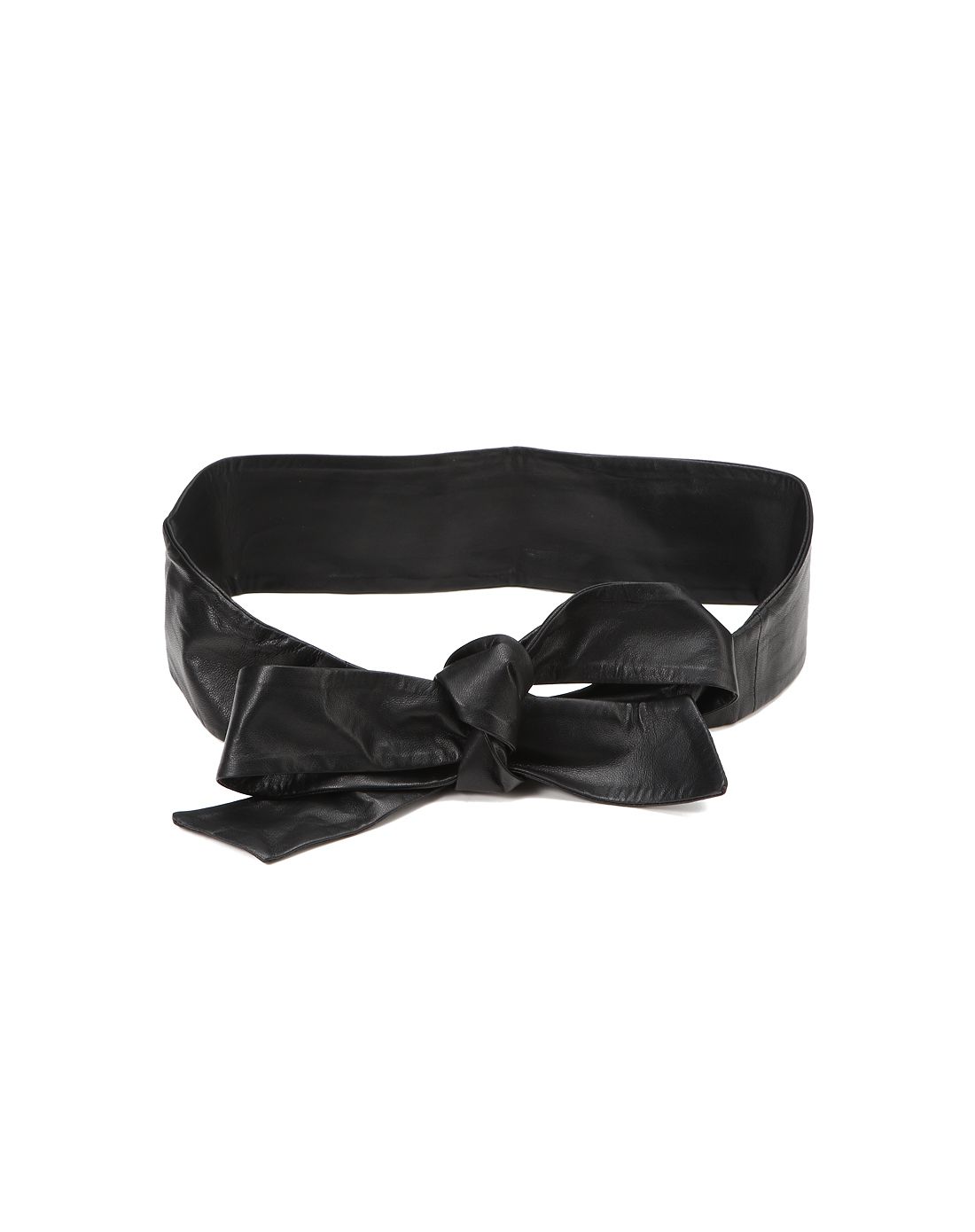 黑色简洁百搭绵羊皮腰封