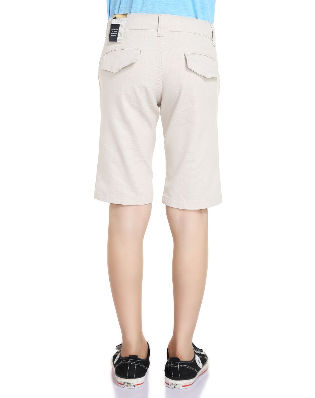 男童米色正装短裤