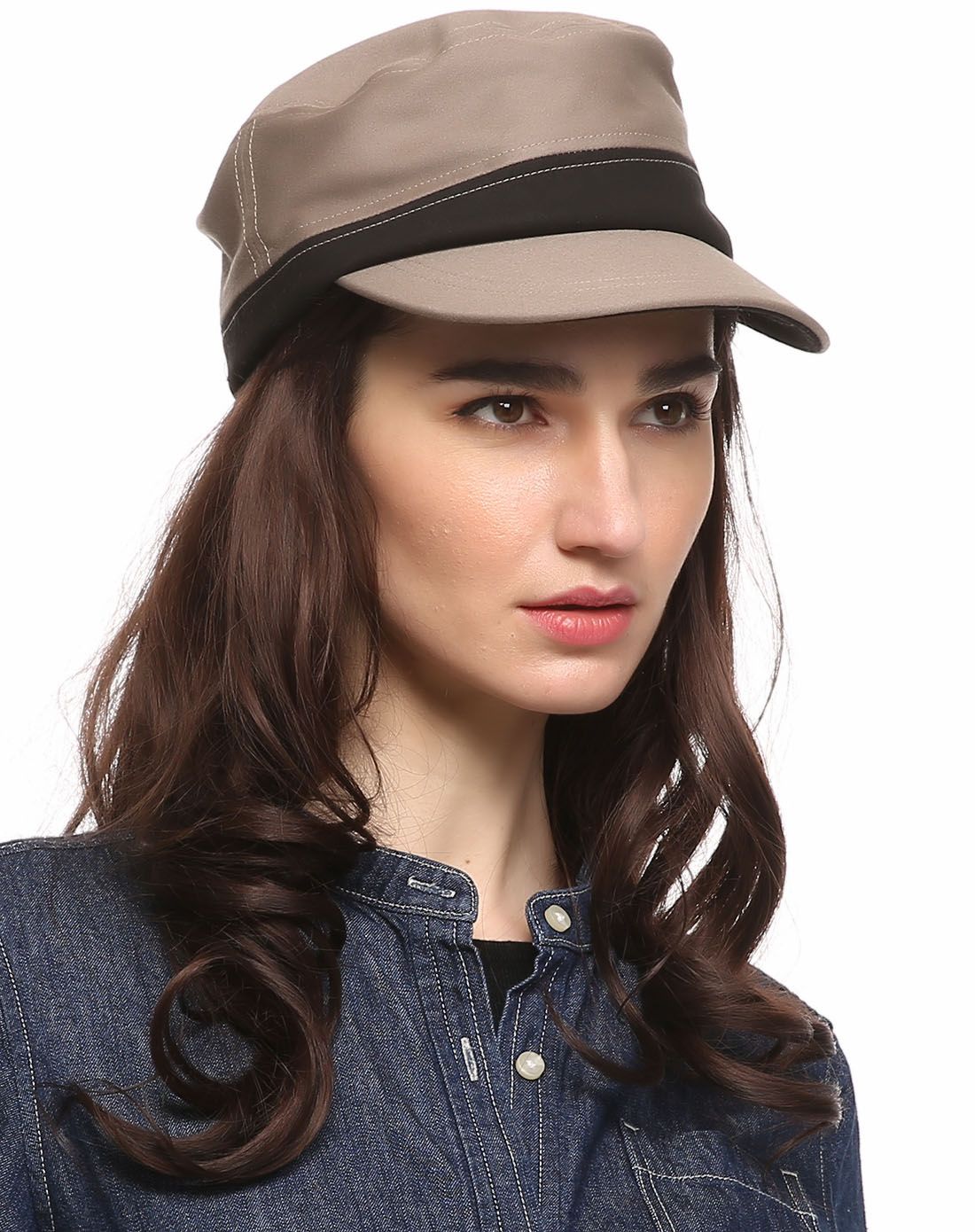 专柜同款15秋冬全棉驼色邮差帽