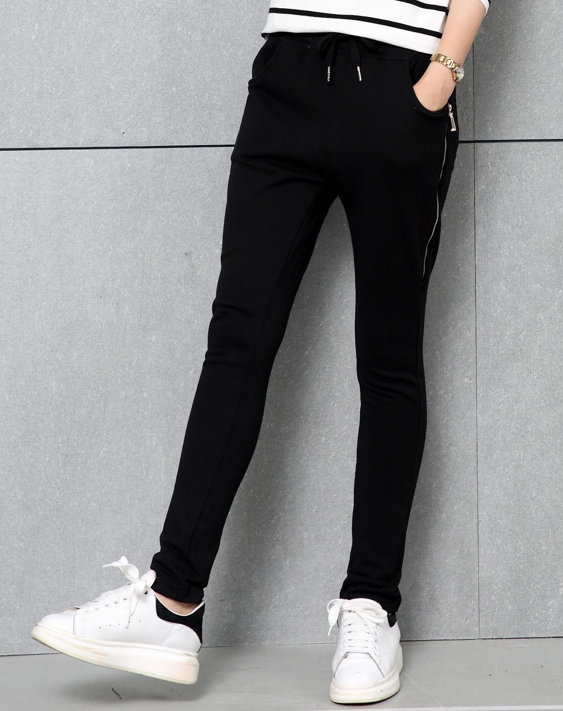 运动健美 女款黑色小脚裤