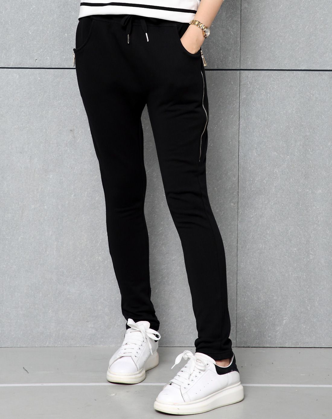 运动健美 女款黑色小脚裤