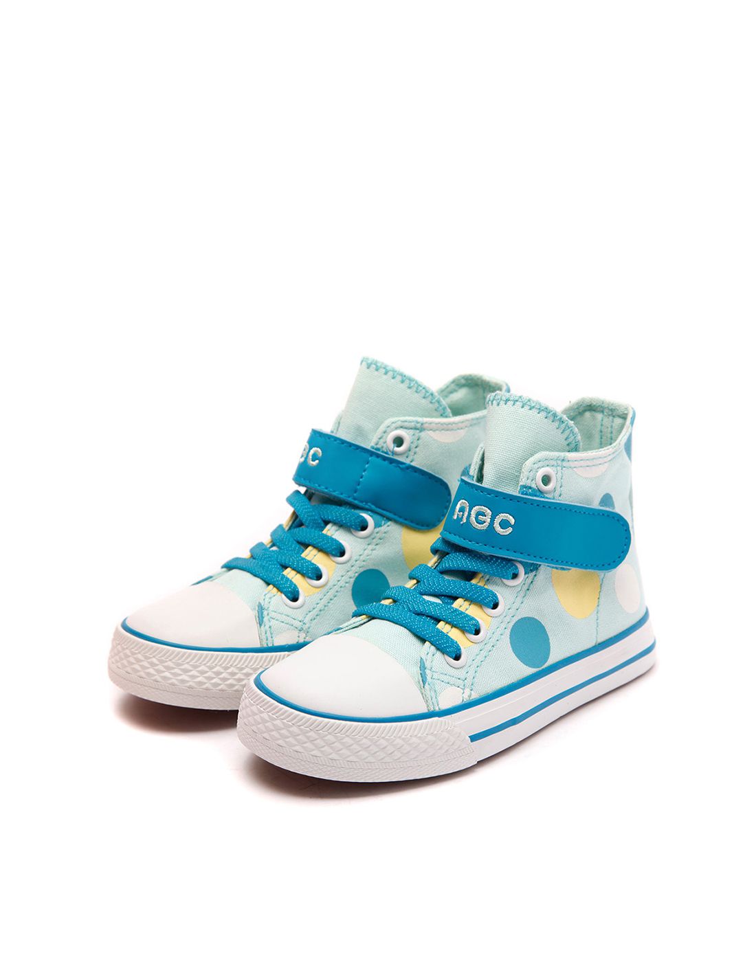 abckids女童鞋专场女小童粉蓝/湖蓝高帮硫化帆布鞋b51122029-1u84