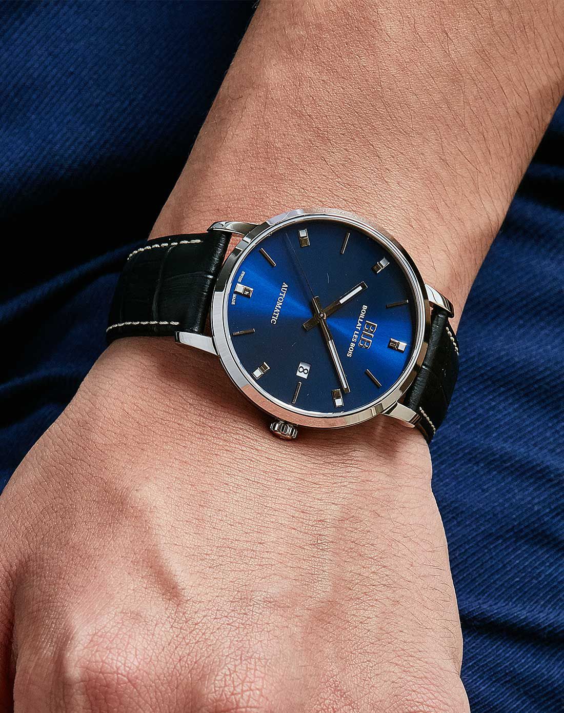 柏丽宝 优仕系列时尚日历皮带机械男表