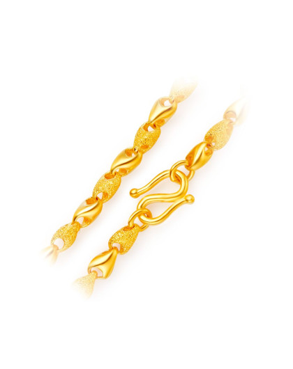 【专柜同款】周大福 简约贝壳足金黄金手链(计价)