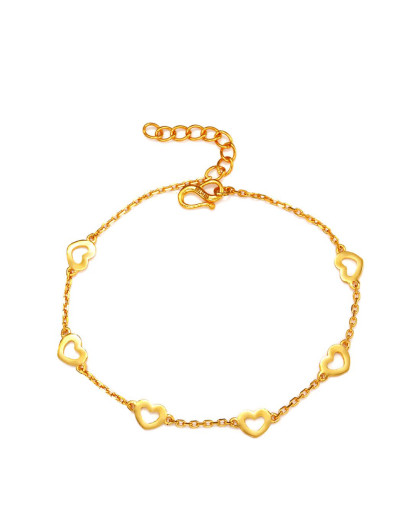 曼卡龙 足金高工艺心形手链(约4.67)299/克含工费