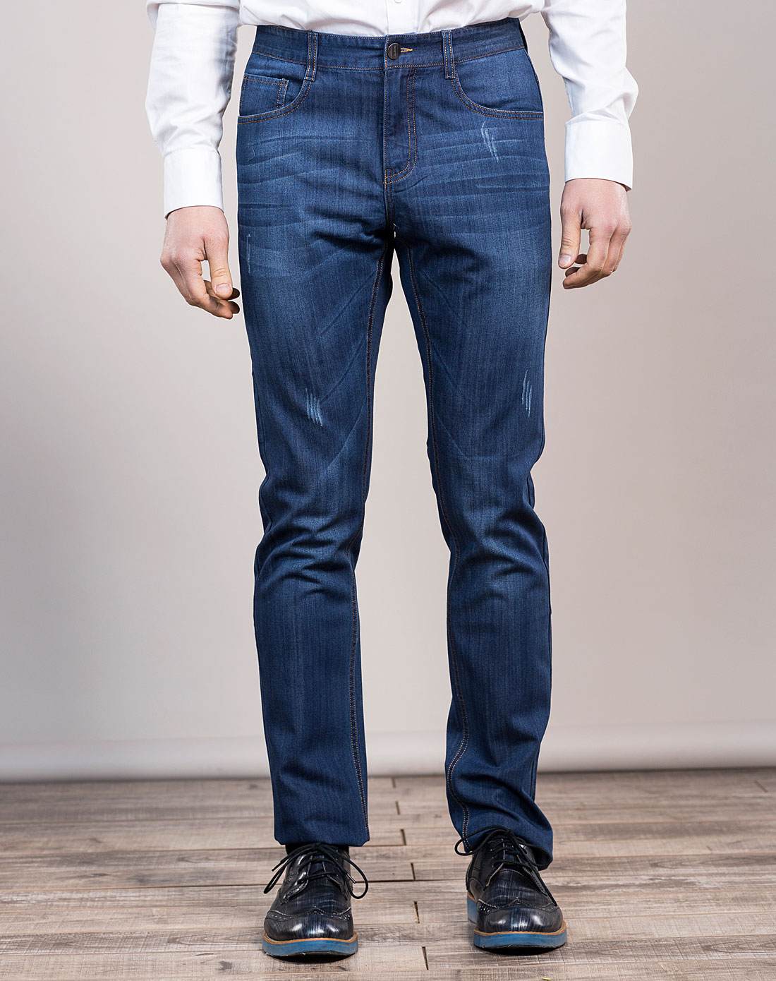 男士藏蓝色休闲时尚牛仔裤