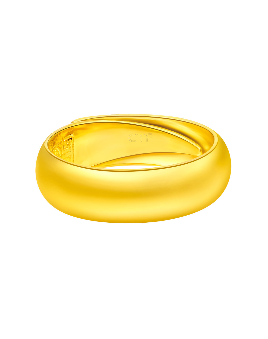 【专柜同款】周大福 光面黄金足金开口戒指(计价)