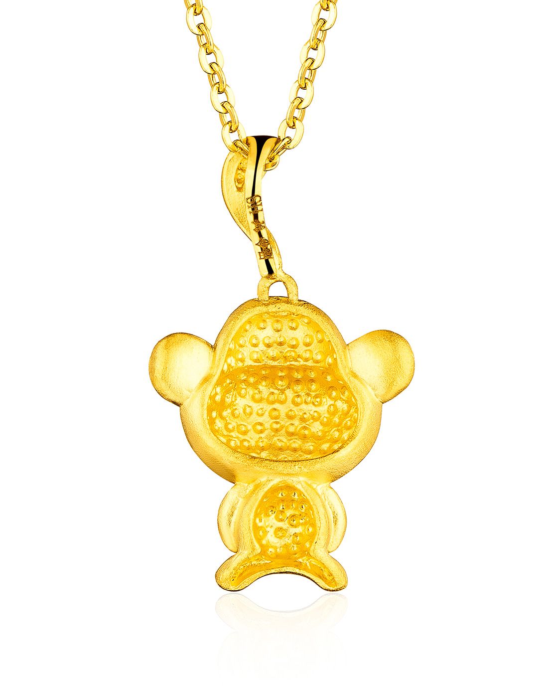 > 足金报喜金猴黄金吊坠(不含项链)3.61克