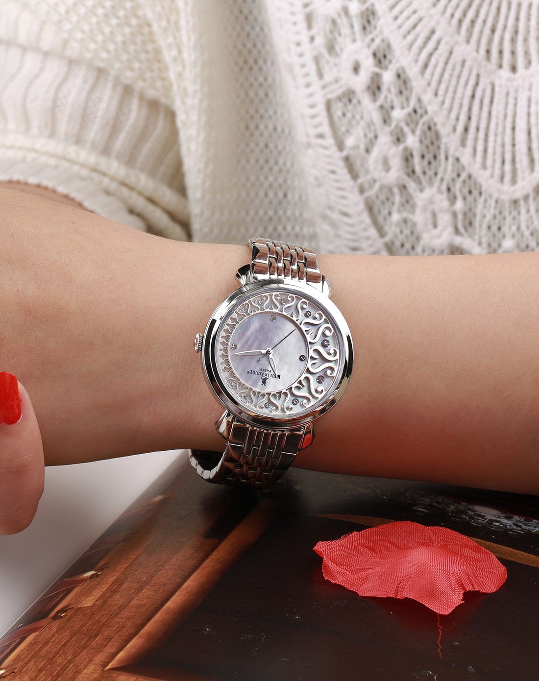 红磨坊moulin rouge 时尚潮流不锈钢石英女表