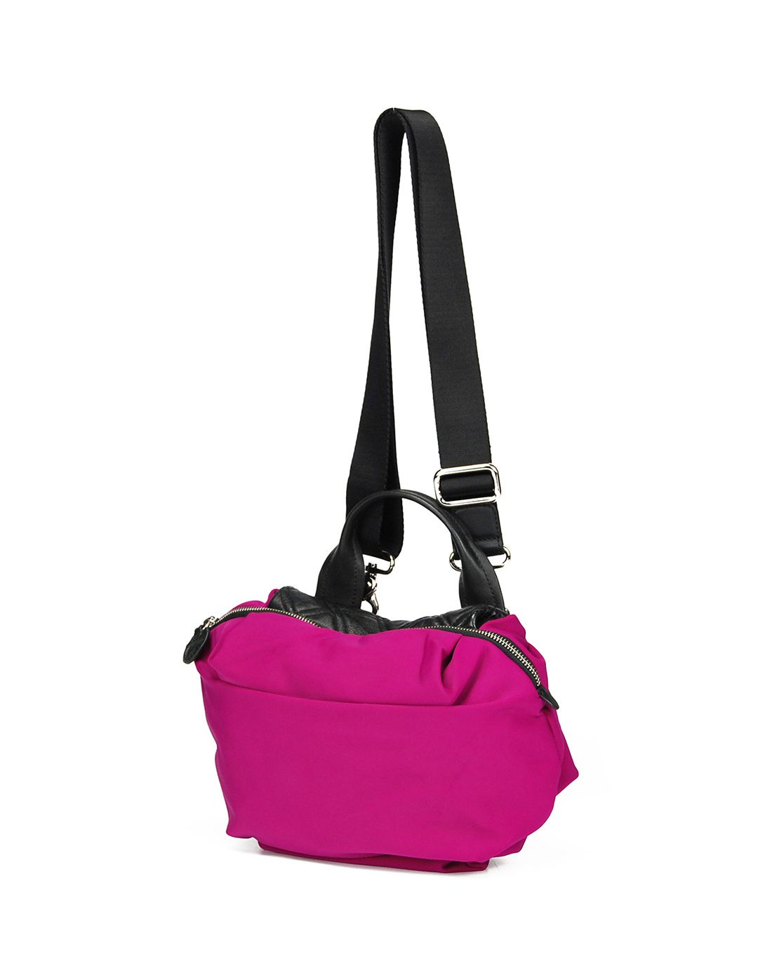 女款梅红色运动风手提斜挎两用包