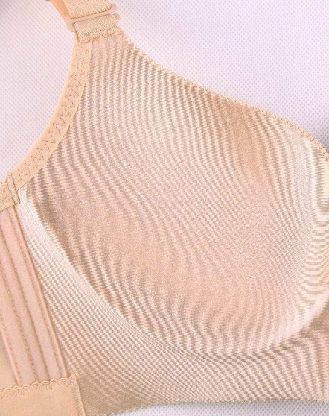 女款肤色abc杯半片式光面无钢圈文胸