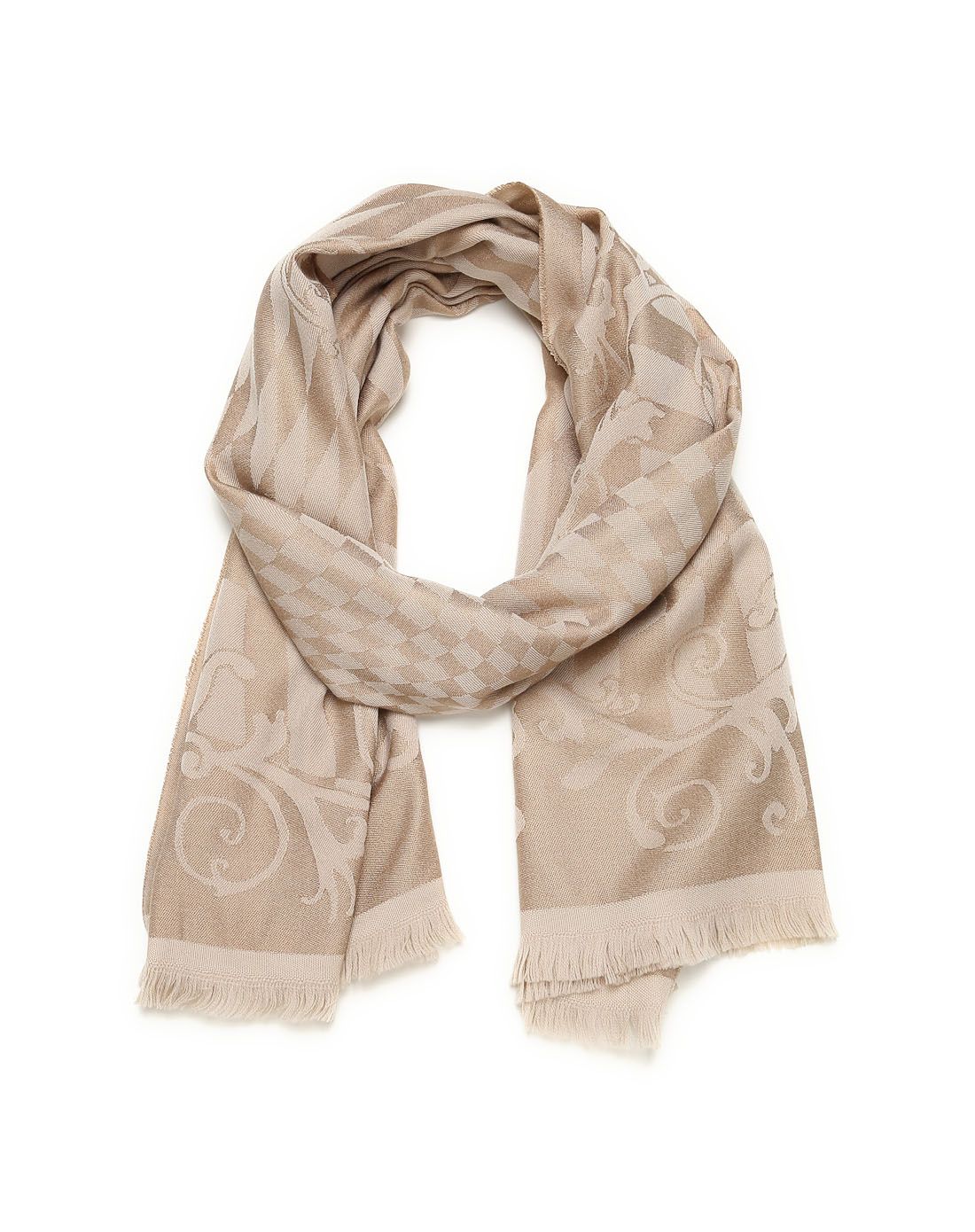 versace 羊绒加丝驼色围巾