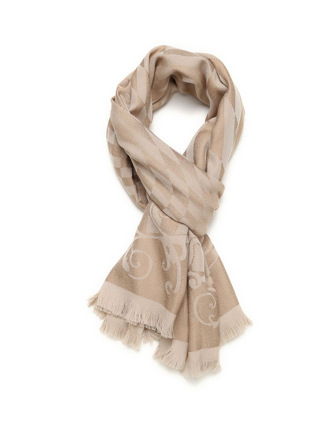 versace 羊绒加丝驼色围巾