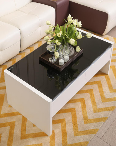 大方简约钢化玻璃面茶几