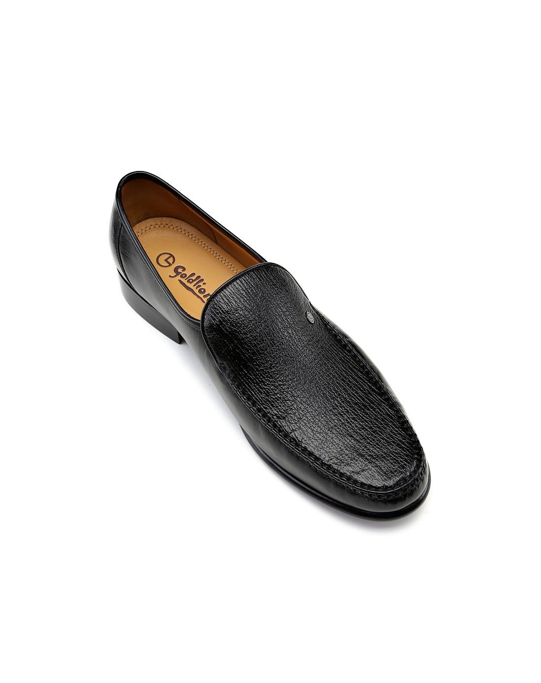 金利来goldlion 黑色袋鼠皮商务简约皮鞋