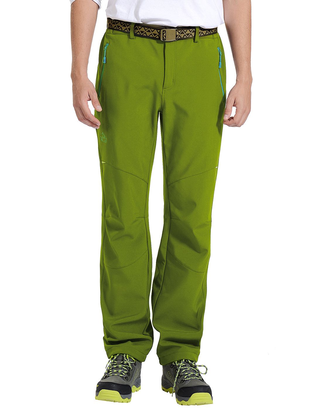 舒适耐磨 男款军绿色软壳裤 抗风雨寒