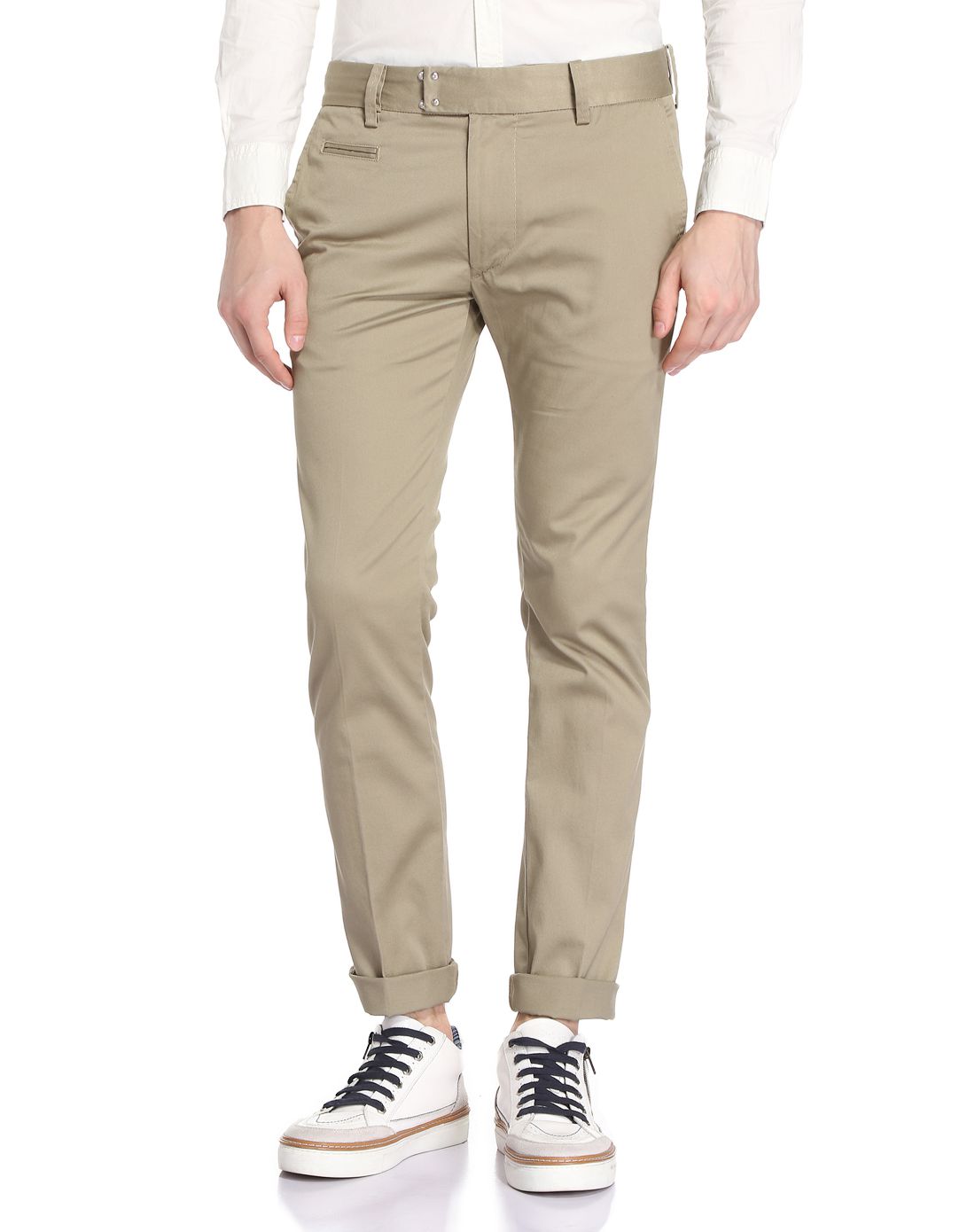 绿卡其色休闲百搭长裤