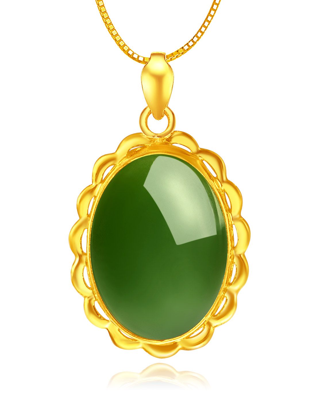 mary windsor 金镶玉 金镶和田碧玉碧波仙子吊坠附证书