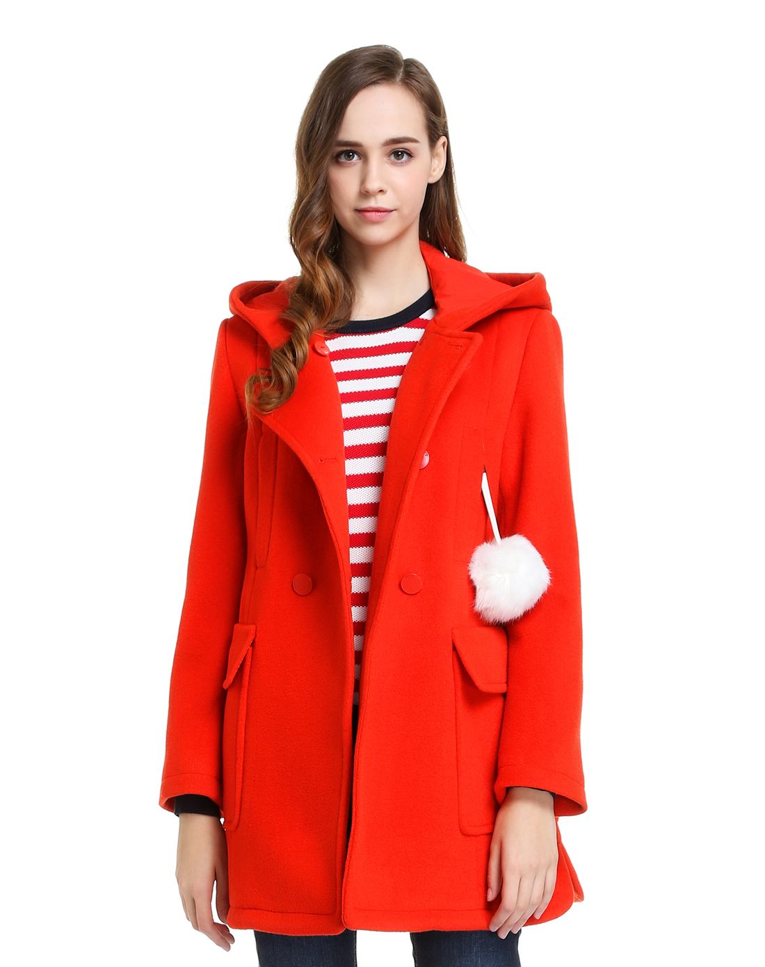 橘红色时尚百搭长袖外套