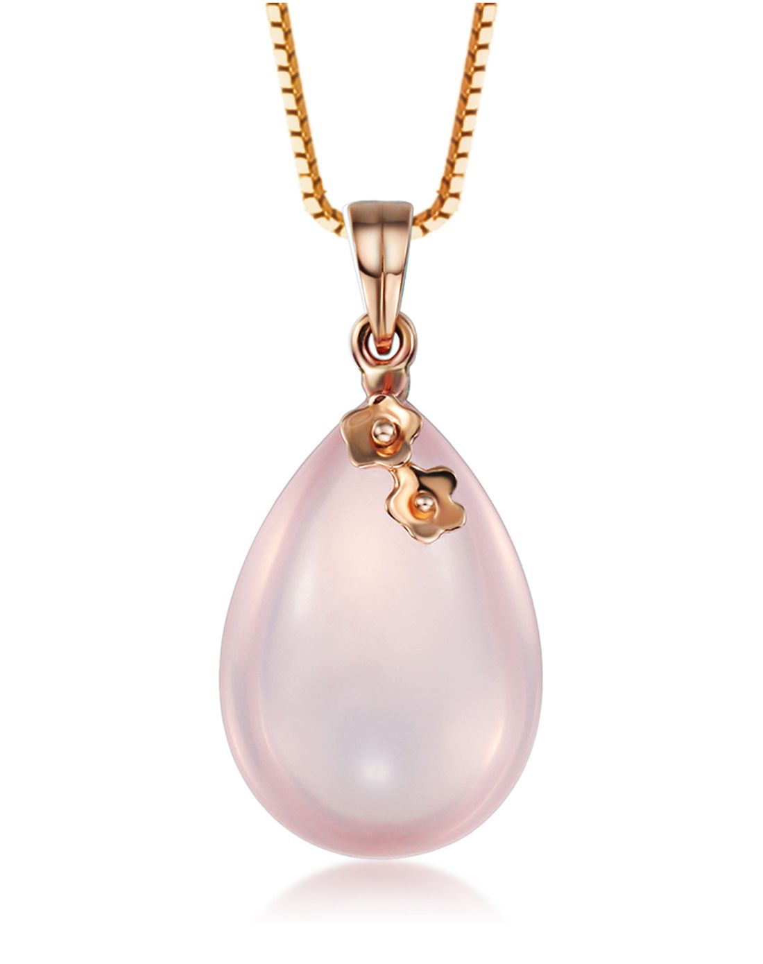 10克拉玫瑰18k金芙蓉石吊坠(不含链)