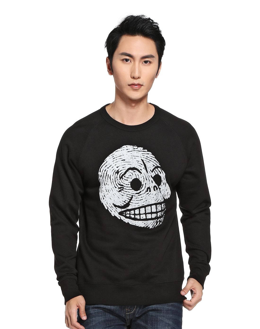 cheap monday男女男款黑色骷髅烫图长袖卫衣0335976200_唯品会