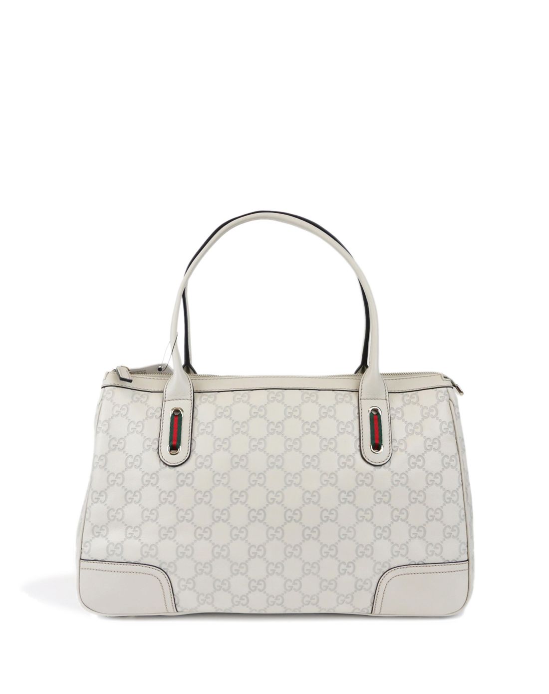 > gucci女士灰白色纯皮单肩包