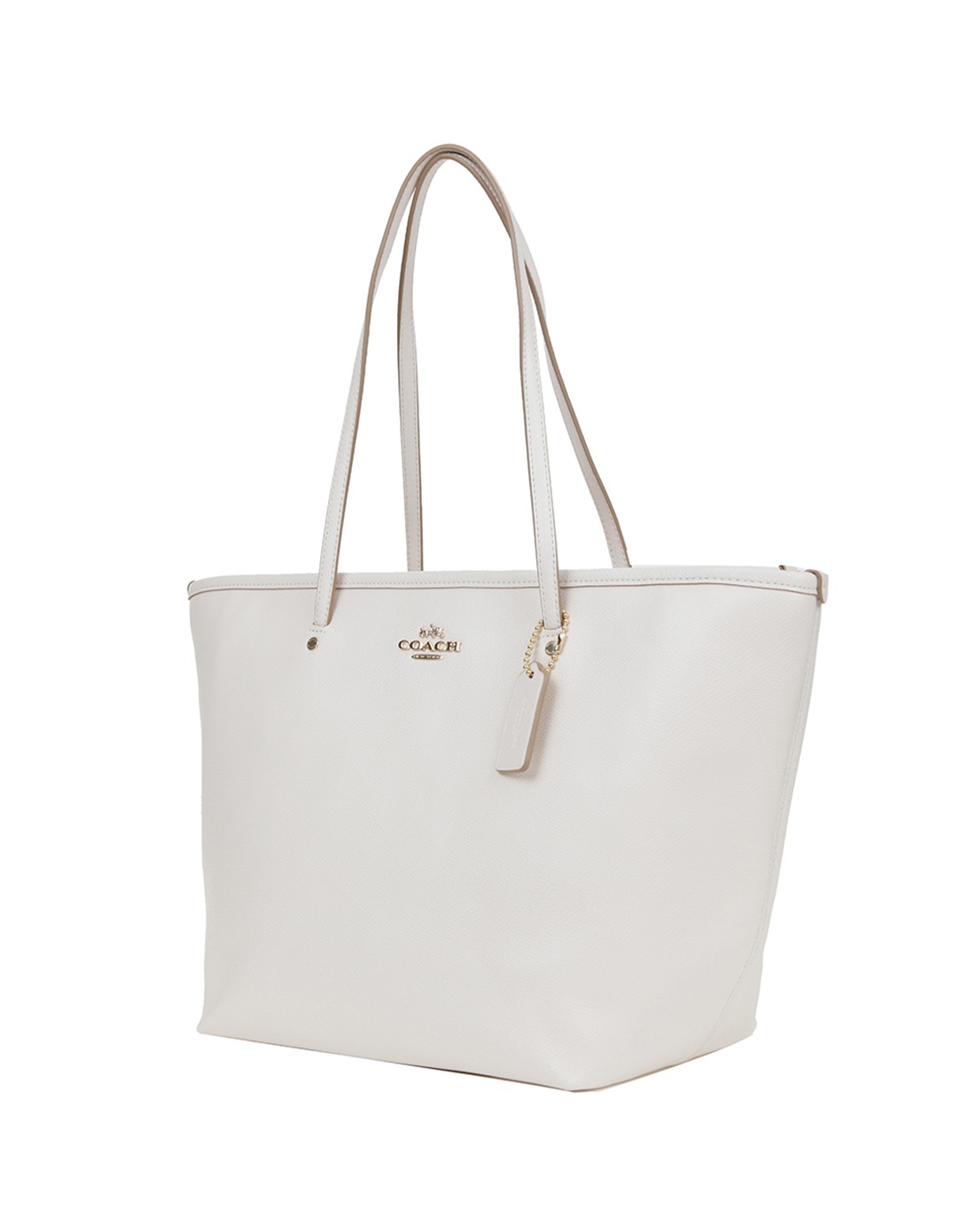 coach女士白色纯皮休闲大号单肩包