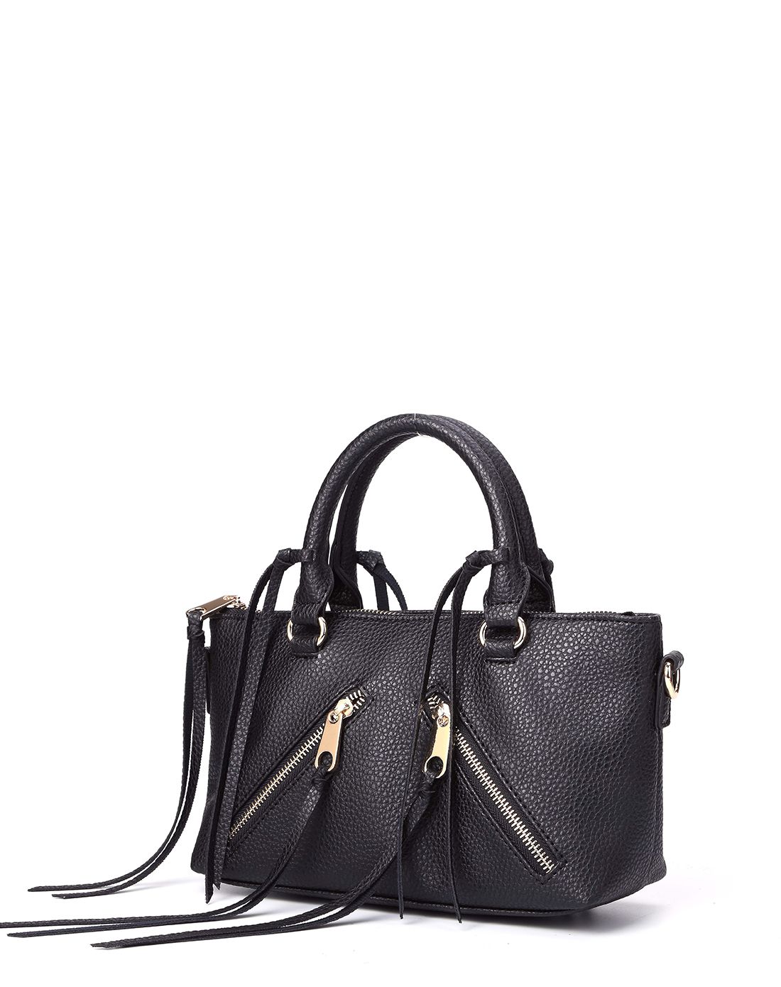 皮具专场2016年新品女款黑色时尚流苏手提斜挎包ssdb422301_唯品会