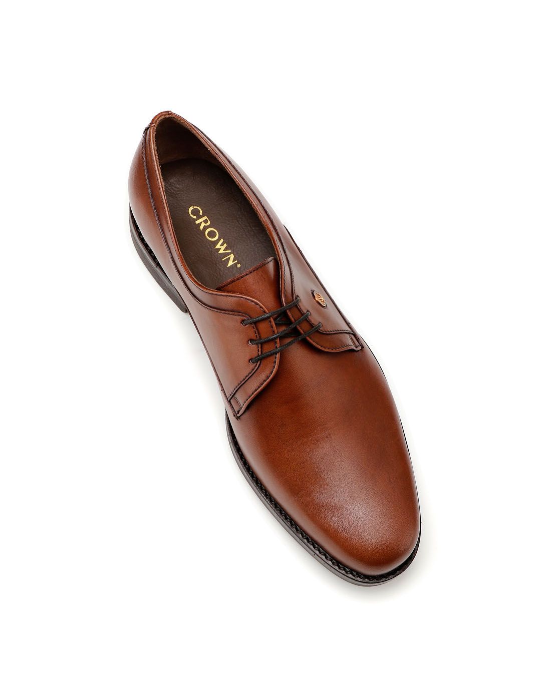 皇冠crown咖啡色打蜡皮商务舒适单鞋22290125_唯品会