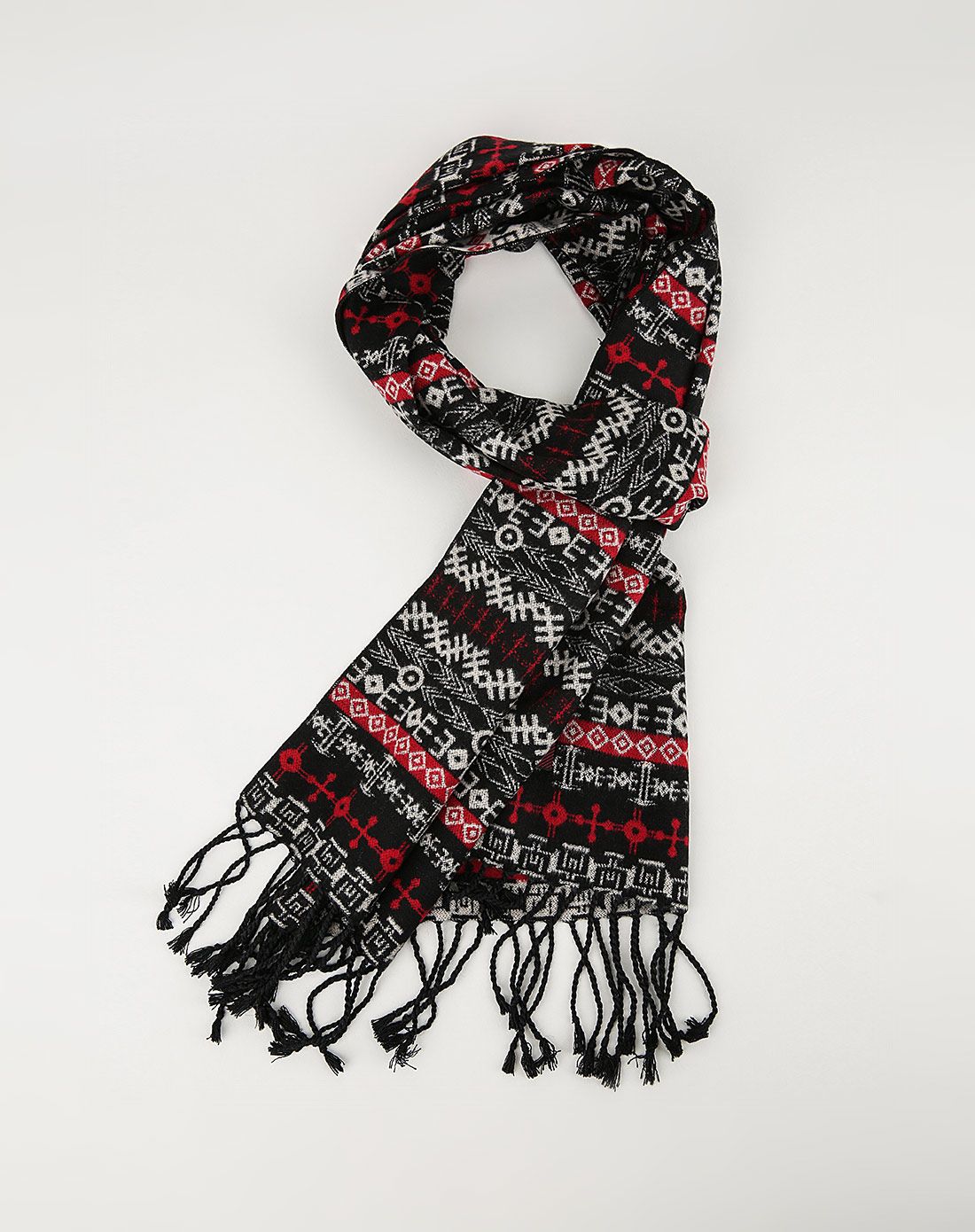 复古纹样印花保暖围巾