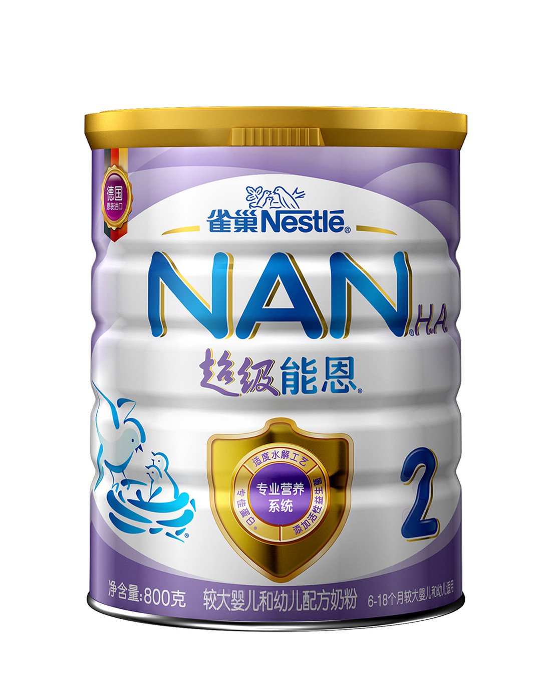 雀巢超级能恩2段较大婴儿和幼儿奶粉(6-18个月)800g