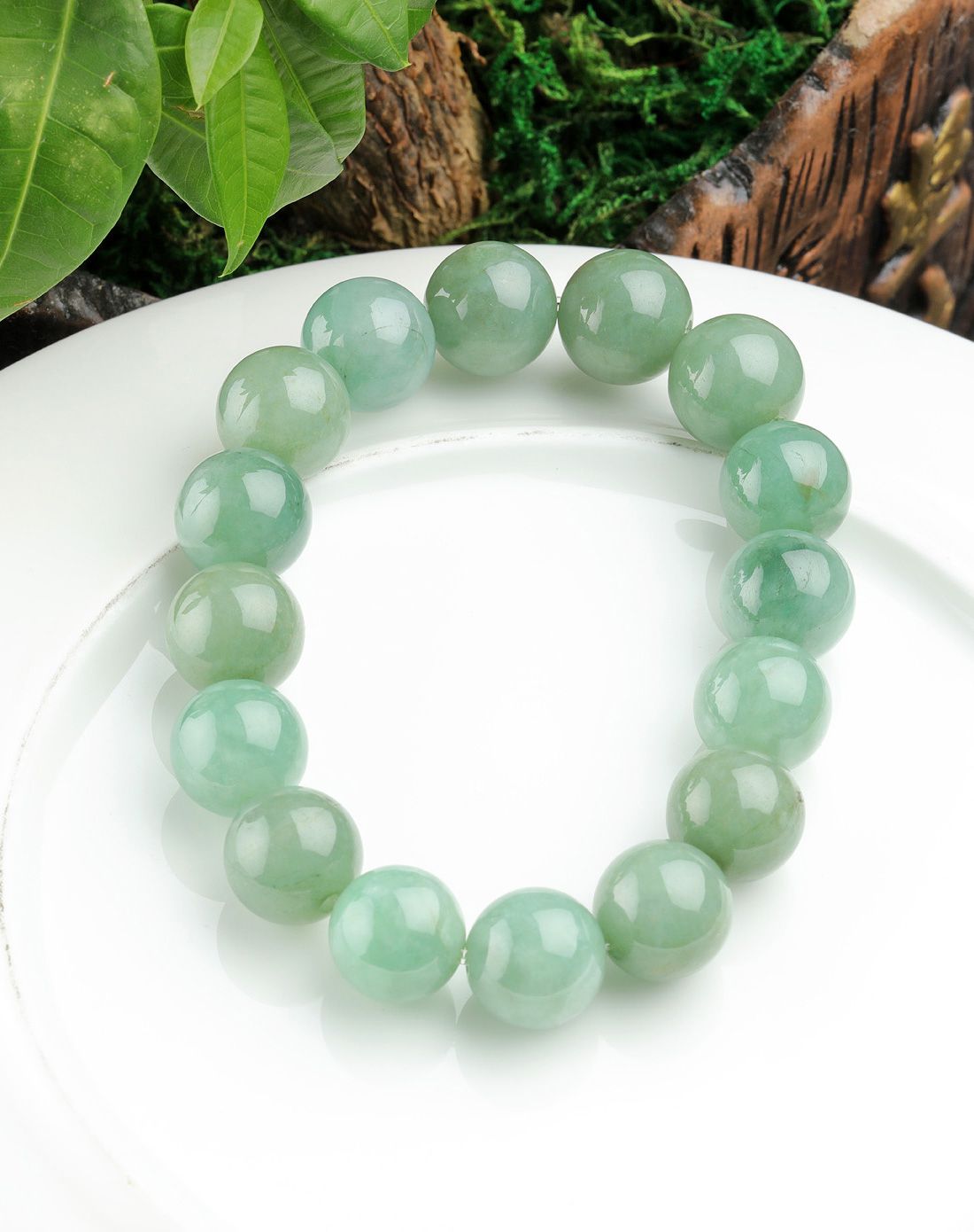 aznavour 13mm油青种优雅温润a货翡翠手串