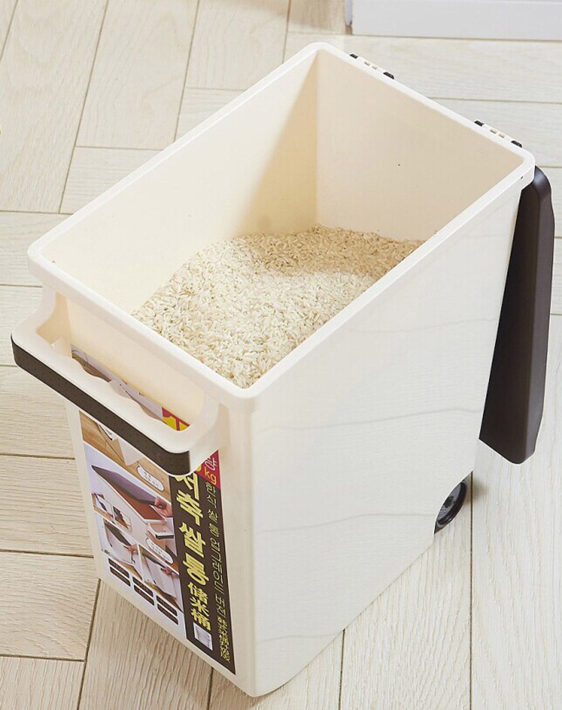 亿丰 日式翻盖带滑轮米桶 15kg