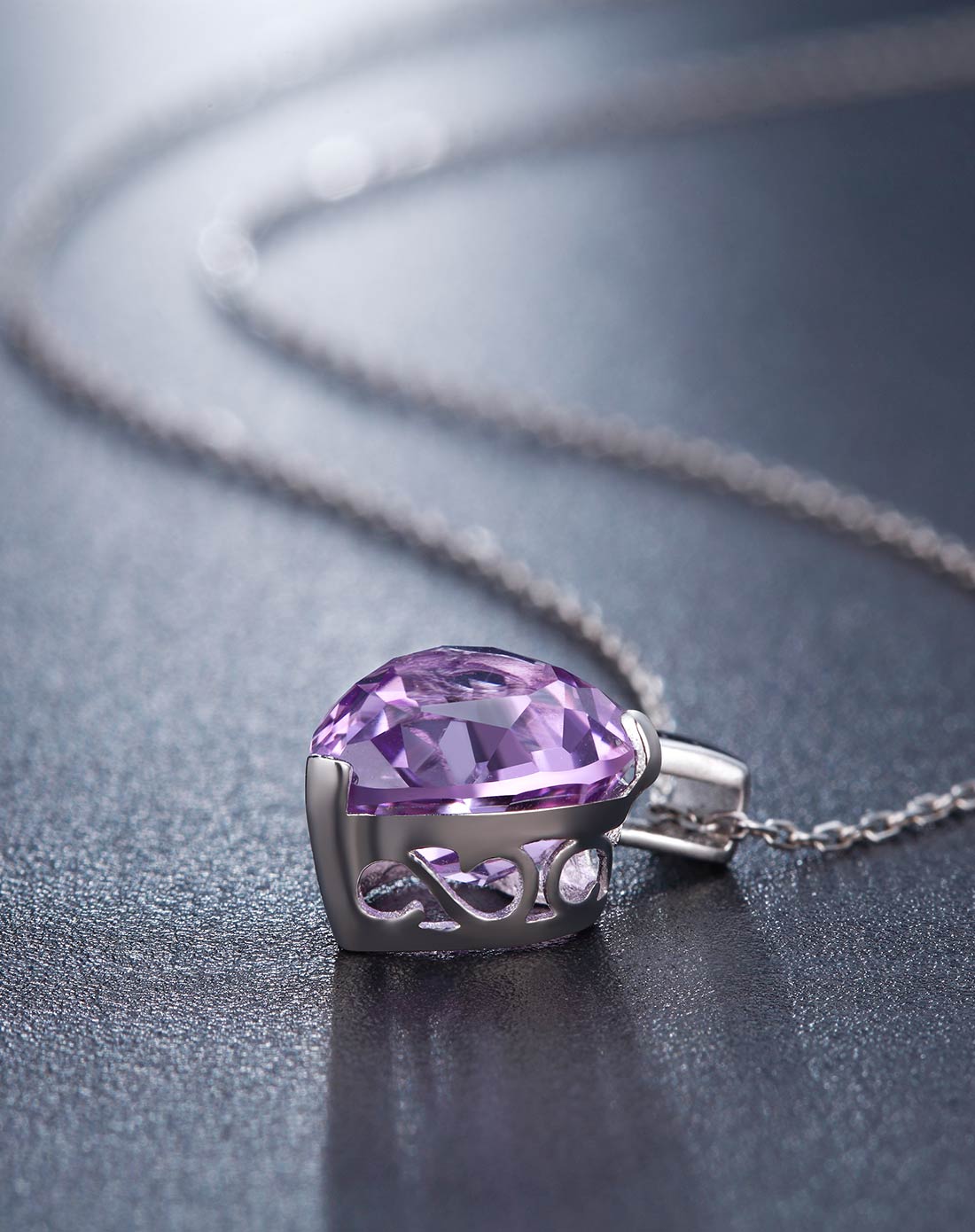 s925银紫水晶海洋之心