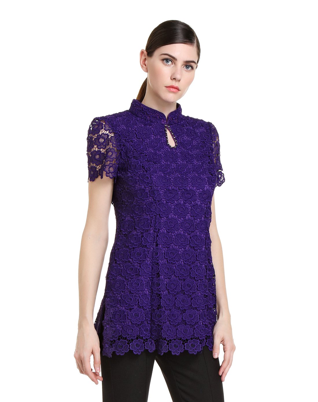 黛玛诗dmodes优雅浪漫蕾丝套头衫adcj1101062-v25-_唯品会