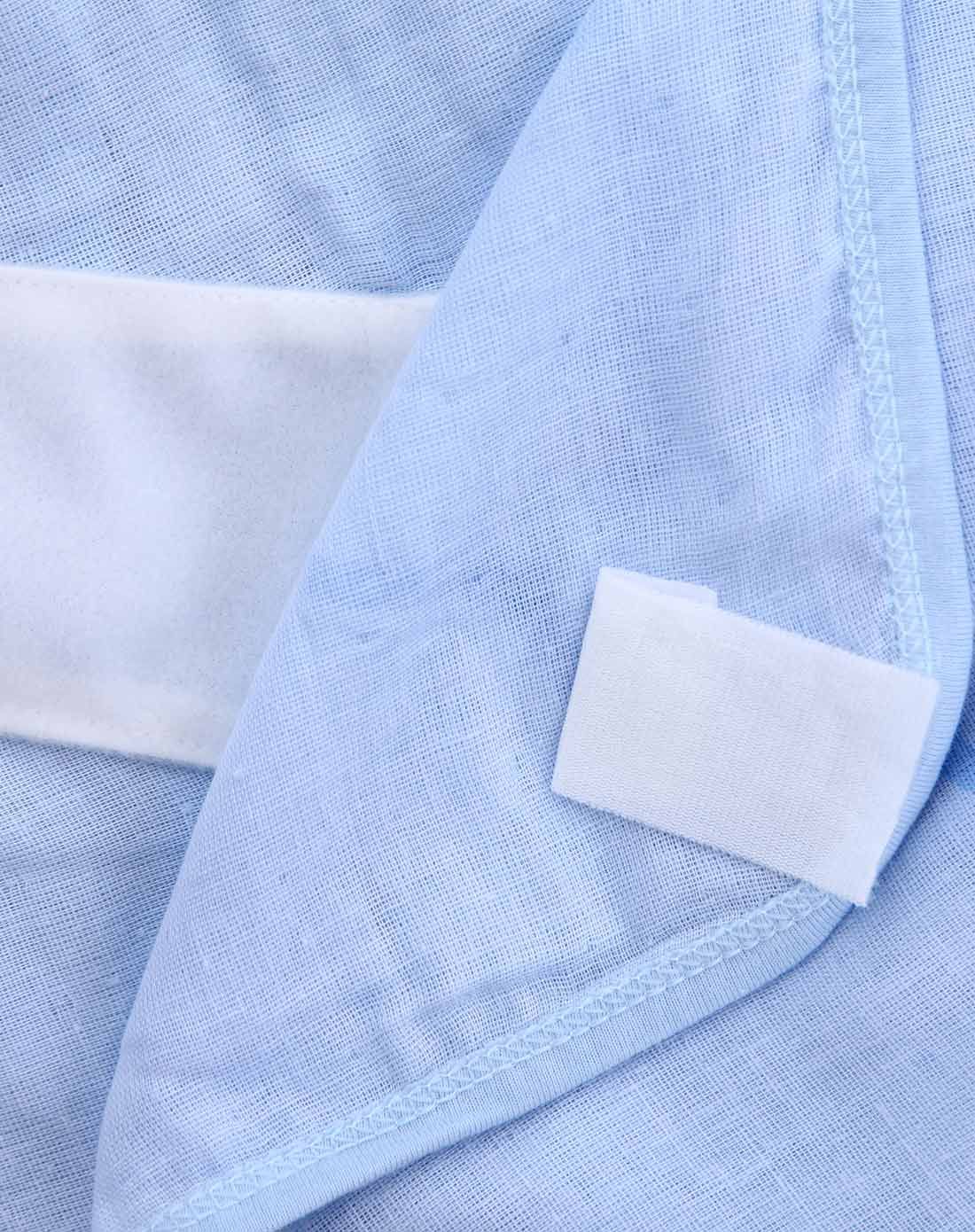 蓝色纱布小猪抱被