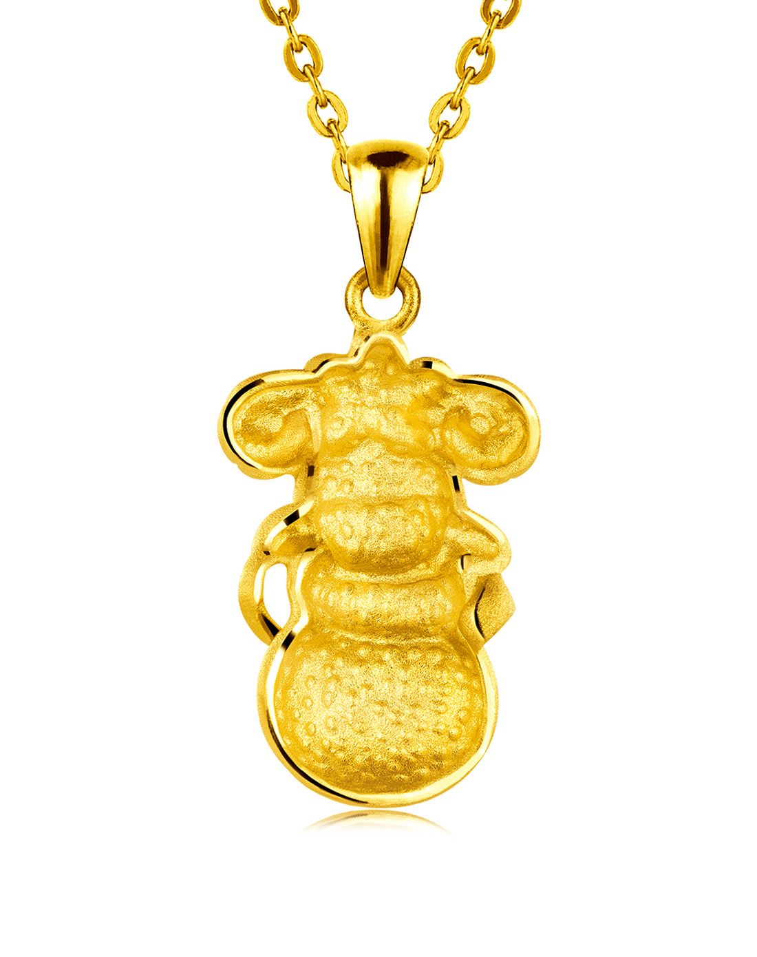 足金福气绵绵羊黄金吊坠2.66克