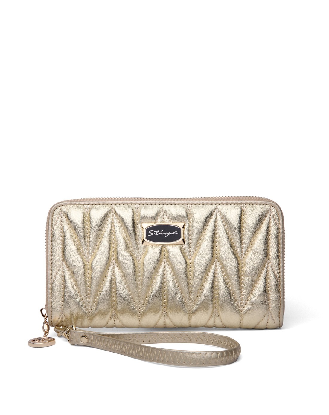 羊皮金色女士时尚休闲百搭女款手拿包