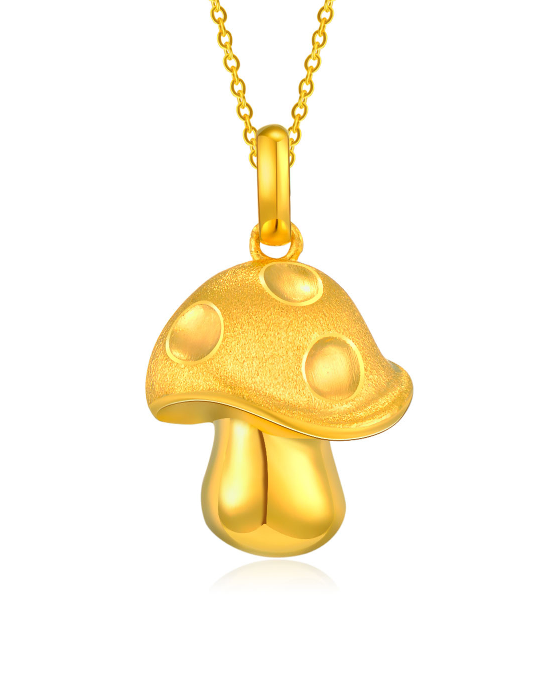 中国黄金 足金 大蘑菇吊坠(赠红绳)不含链
