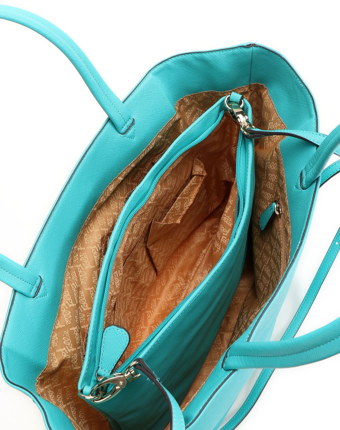 双层湖水绿时尚手提包