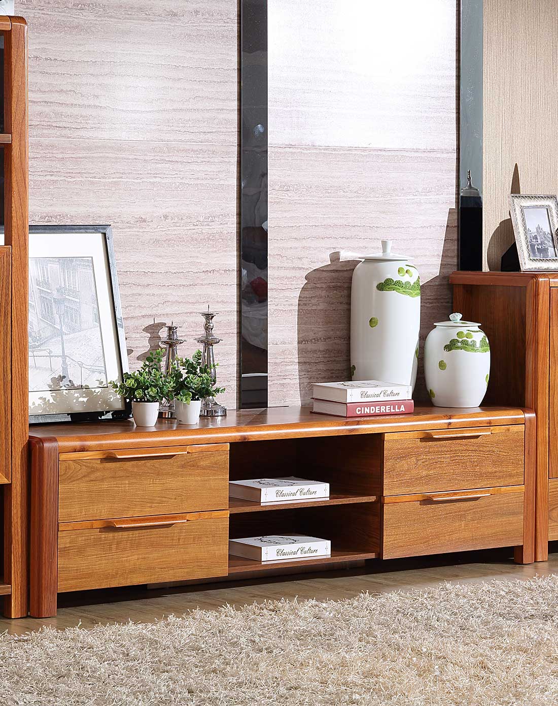 金海马kinhom家具专场中式板木结合红梨木框架1.