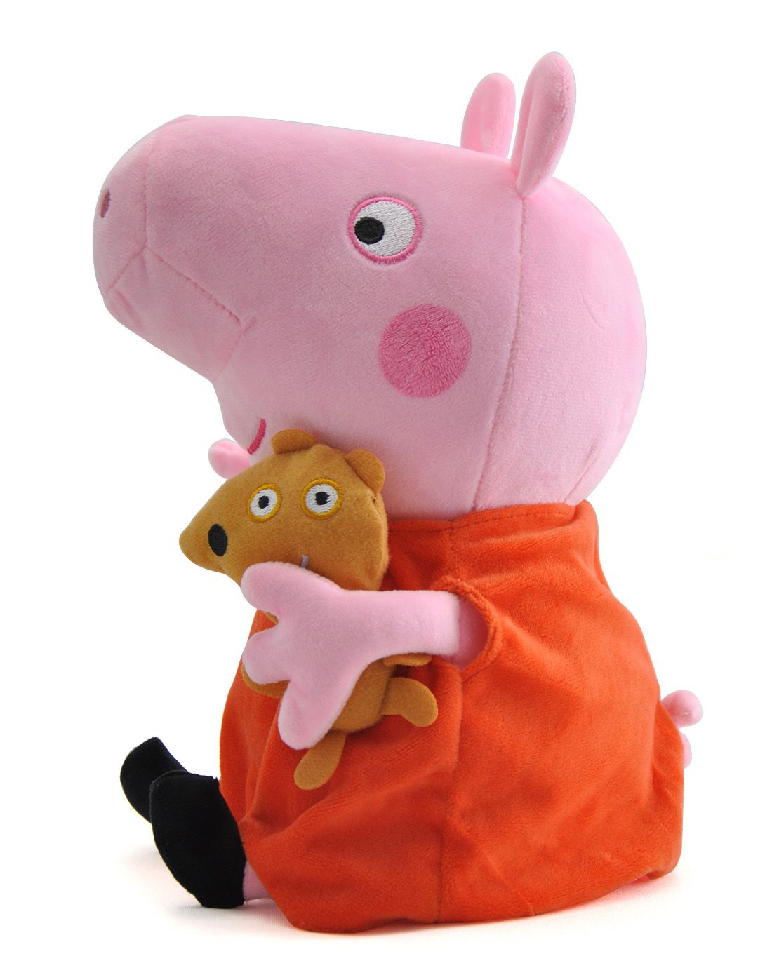 英国小猪佩奇可爱卡通玩具专场正版毛绒公仔玩具佩佩抱熊30cmhwpp008