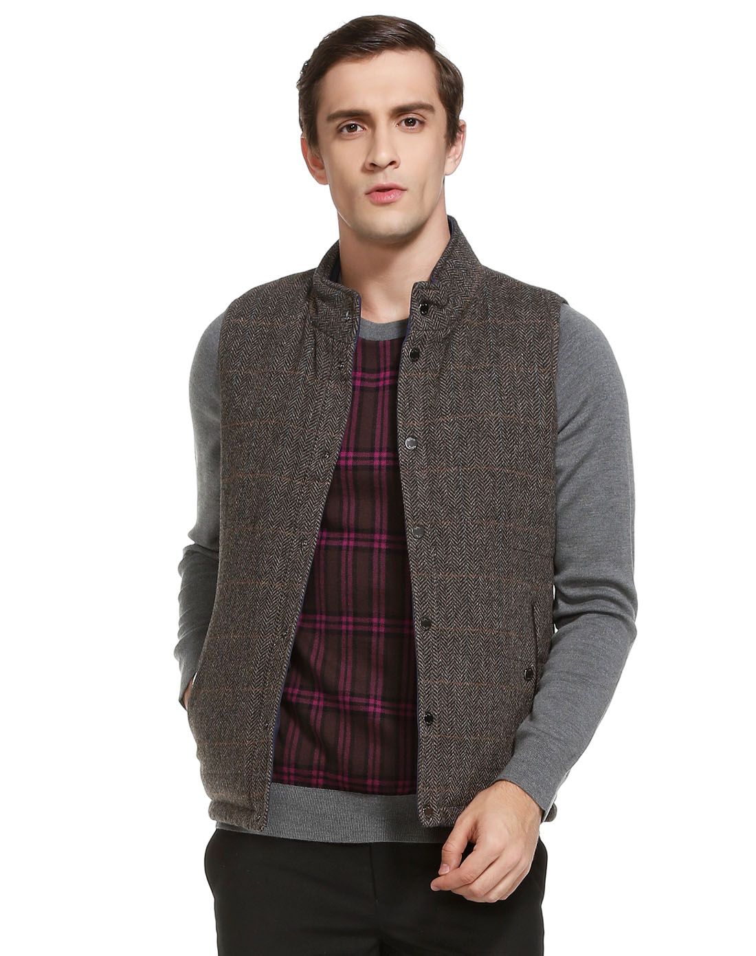 藏蓝色时尚双面穿马甲