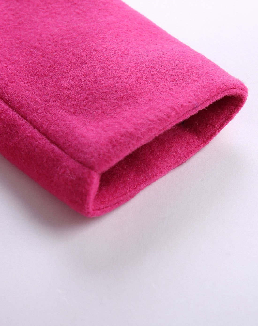 女童樱红色夹棉下摆可拆卸网纱羊毛大衣