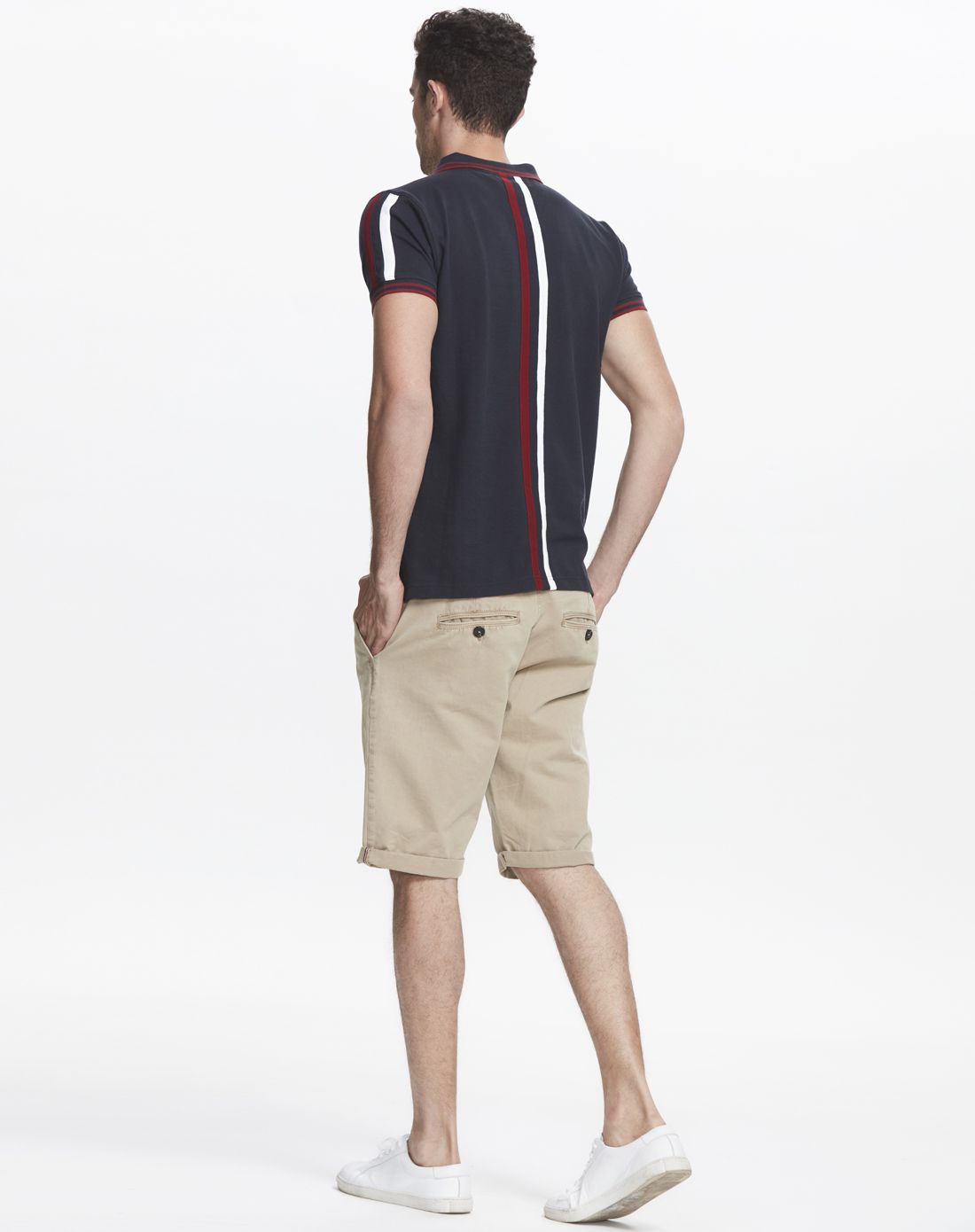 丹麦wagner旗下集合品牌藏蓝色舒适合体短袖棉质针织t恤衫30