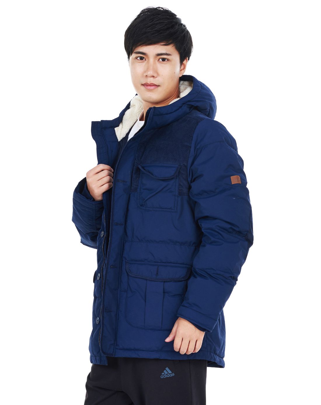 防寒保暖 男款藏青色棉服